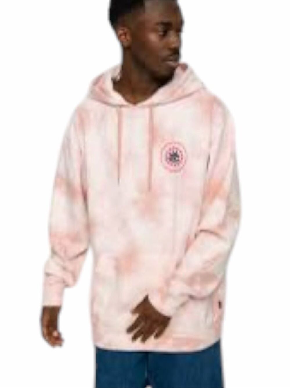 VANS Summer Camp HD Mellow Rose Pink Tie-Dye Hoodie Large